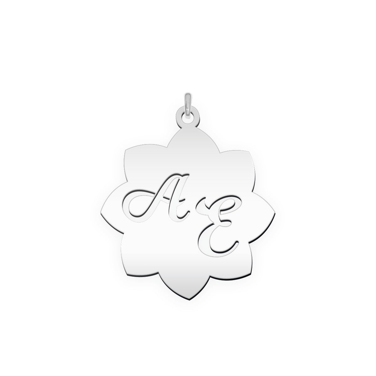 Anhänger Form in Blätterform mit zwei Initialen " A E "