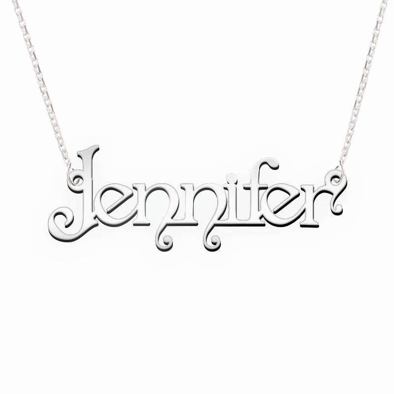 Namenskette minimalistisch Schriftart "Jennifer"