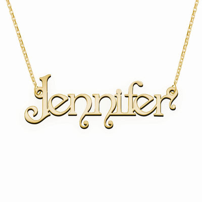 Namenskette minimalistisch Schriftart "Jennifer"