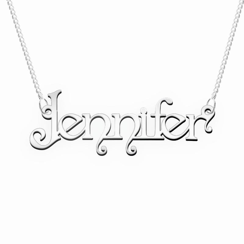 Namenskette minimalistisch Schriftart "Jennifer"