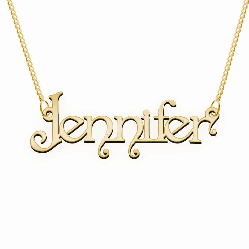 Namenskette minimalistisch Schriftart "Jennifer"