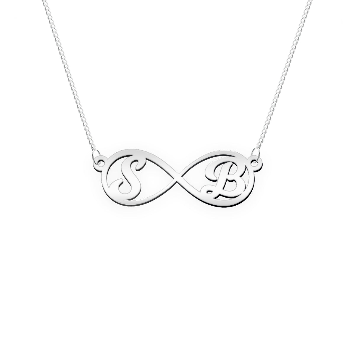 Namenskette mit Infinity Zeichen "S B"