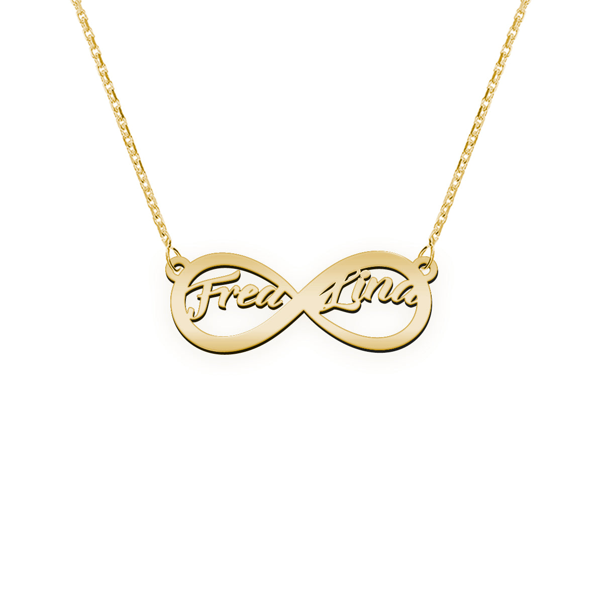 Namenskette mit Infinity Zeichen "Fred Lina"