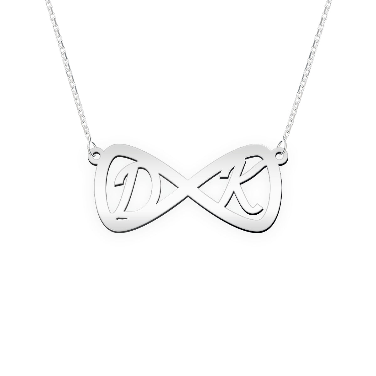 Namenskette mit Infinity Zeichen "D K"