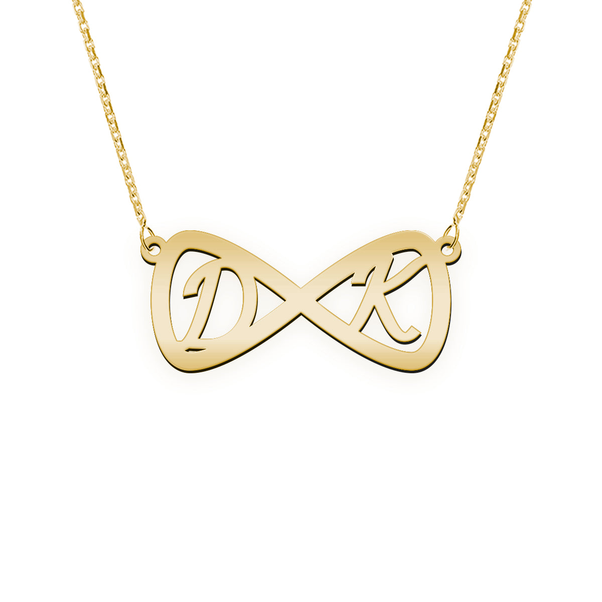 Namenskette mit Infinity Zeichen "D K"
