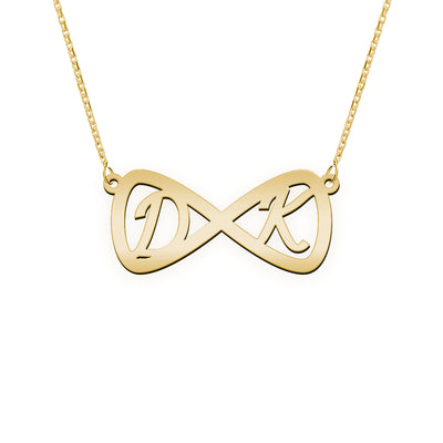 Namenskette mit Infinity Zeichen "D K"