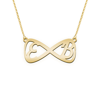 Namenskette mit Infinity Zeichen "E B"