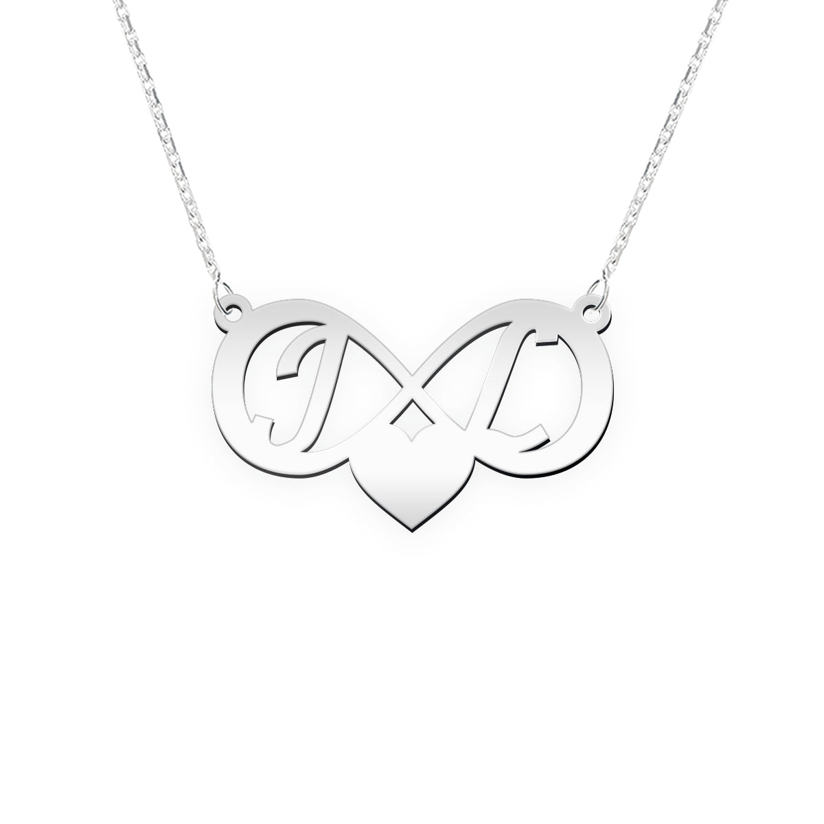 Namenskette mit Infinity Zeichen "J L"