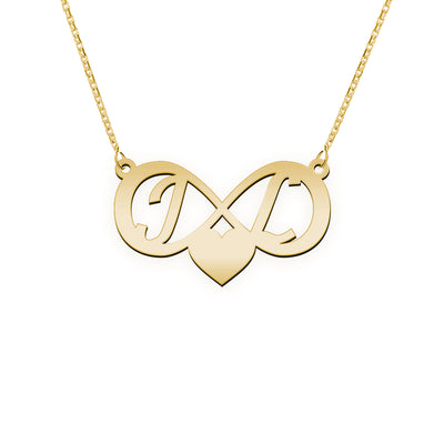 Namenskette mit Infinity Zeichen "J L"