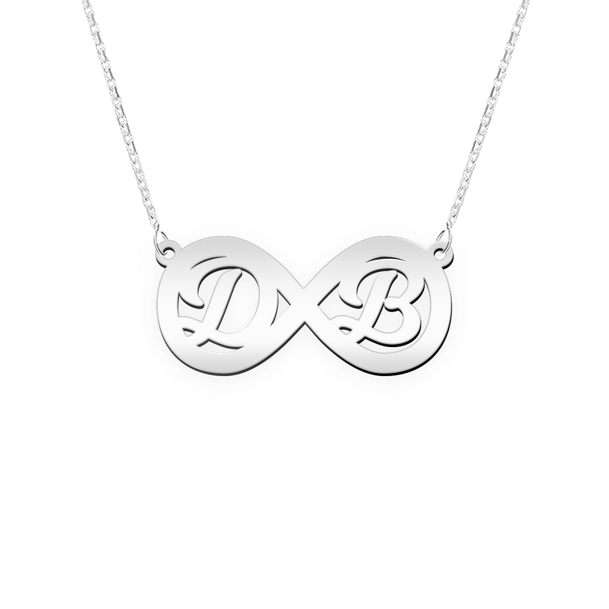 Namenskette mit Infinity Zeichen "D B"