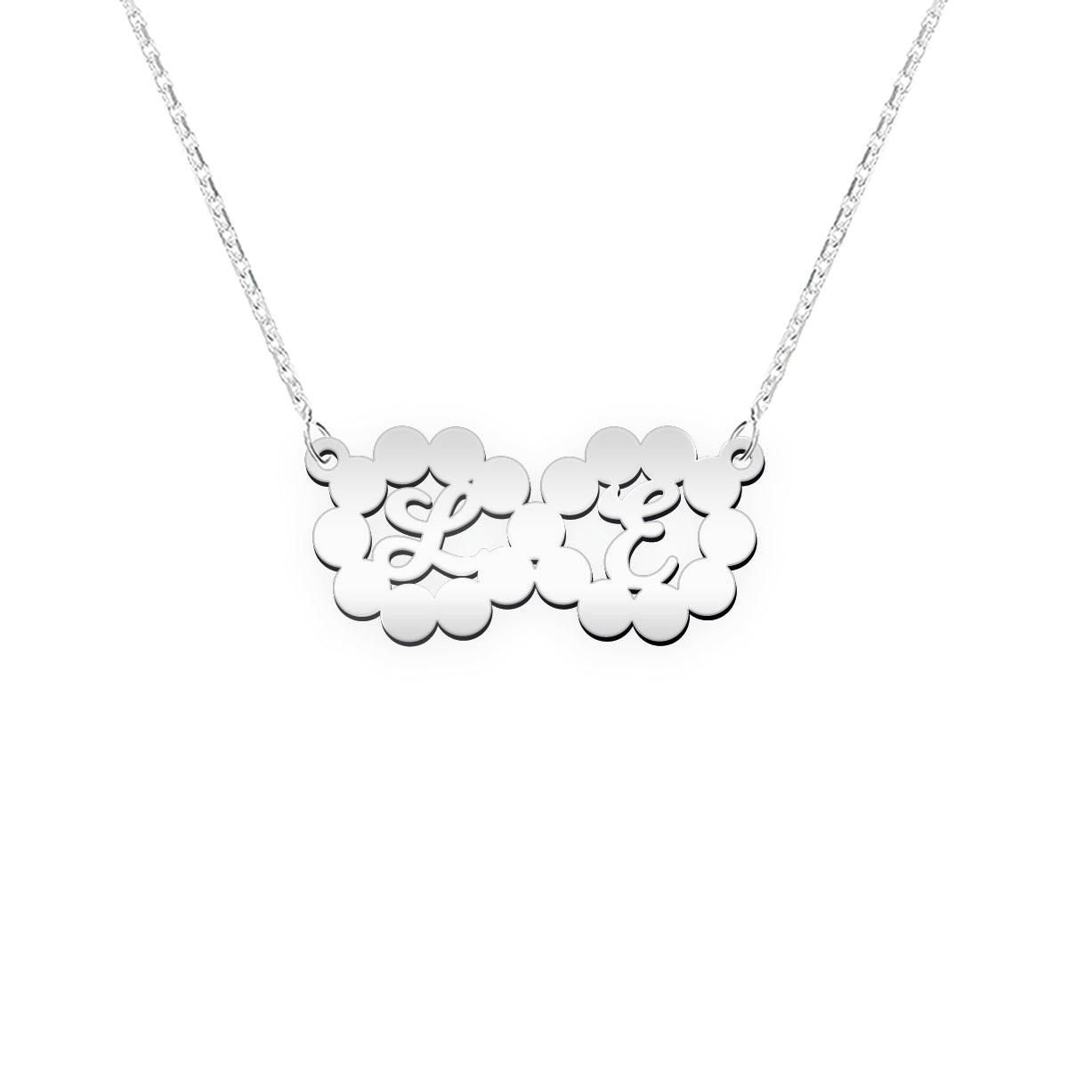 Namenskette mit Infinity Zeichen "L E"