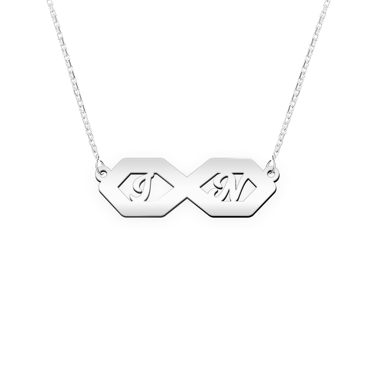 Namenskette mit Infinity Zeichen "I N"