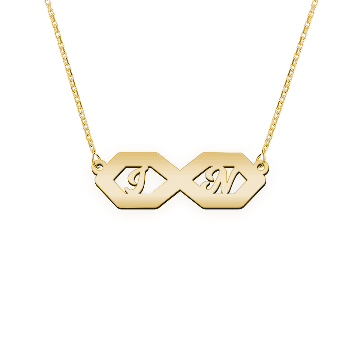 Namenskette mit Infinity Zeichen "I N"