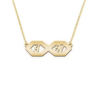 Namenskette mit Infinity Zeichen "I N"