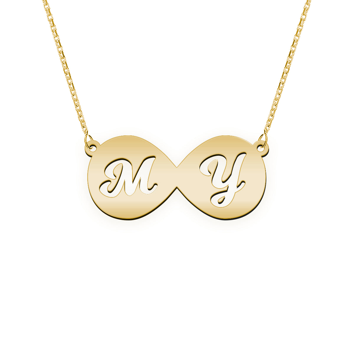 Namenskette mit Infinity Zeichen "M Y"