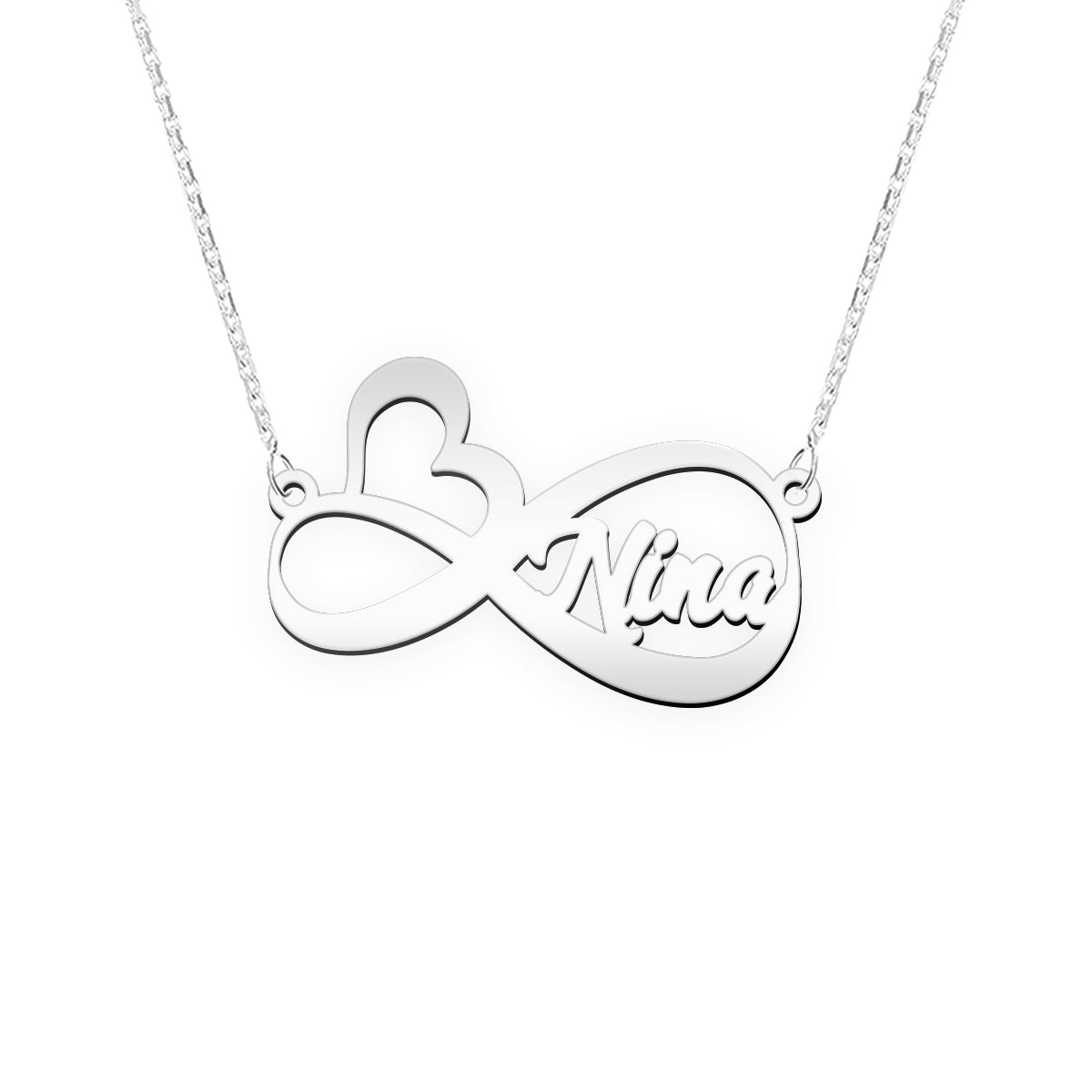 Namenskette mit Infinity Zeichen "Herz Infinity Nina"