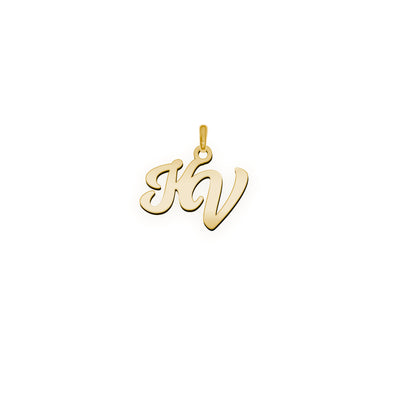 Monogramm Anhänger aus zwei Buchstaben  "K V"