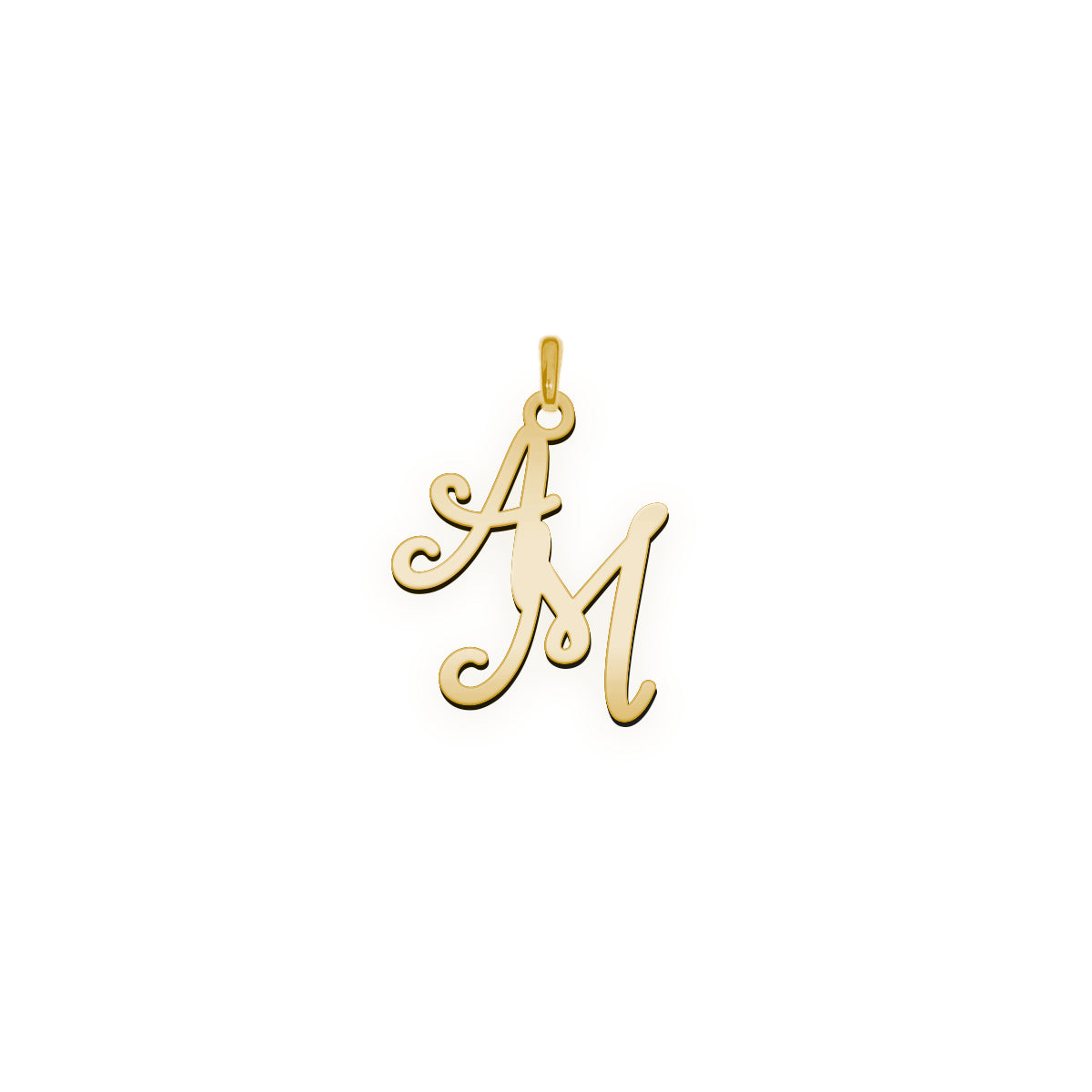 Monogramm Anhänger aus zwei Buchstaben  "A M"