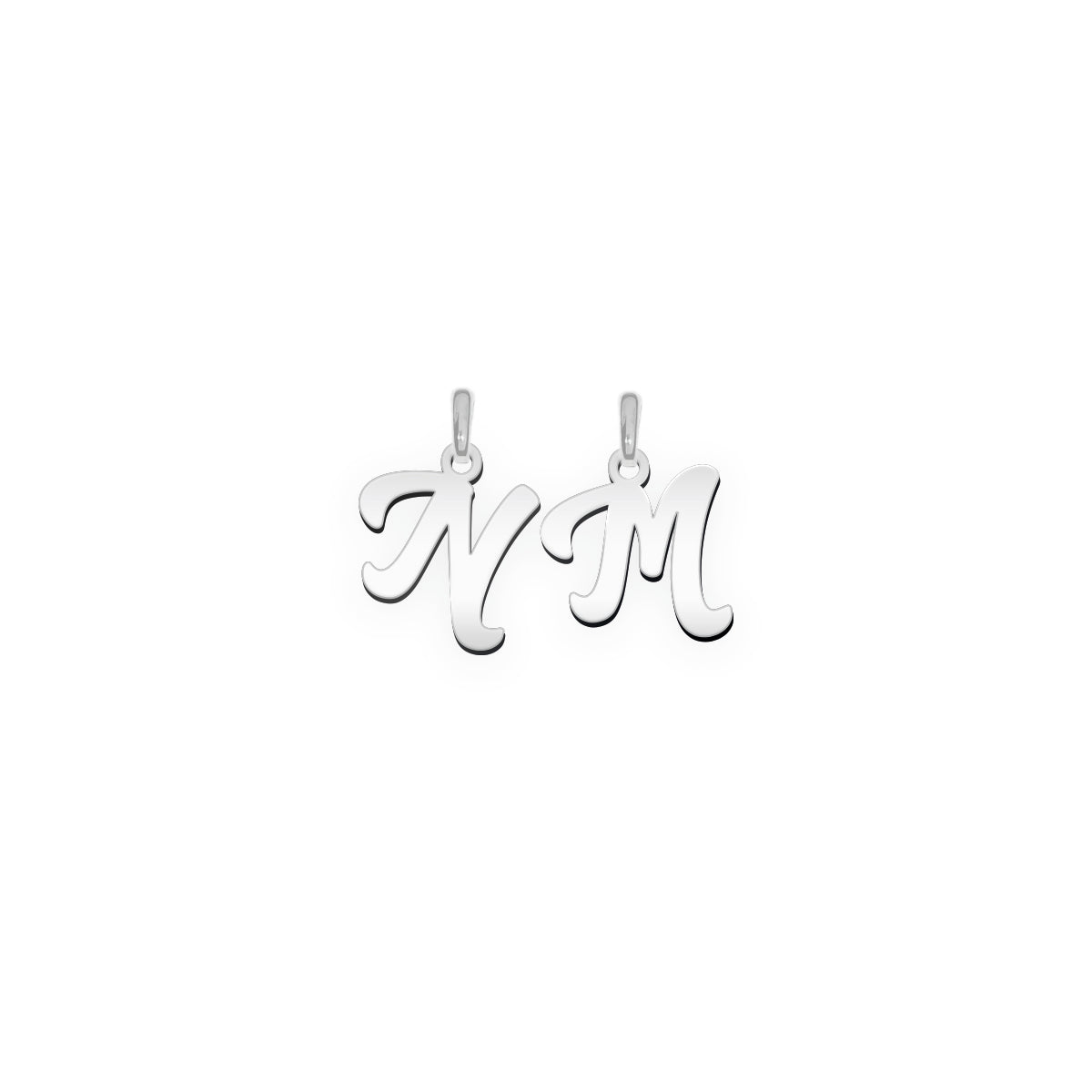 Monogramm Anhänger aus zwei Buchstaben  "N M"