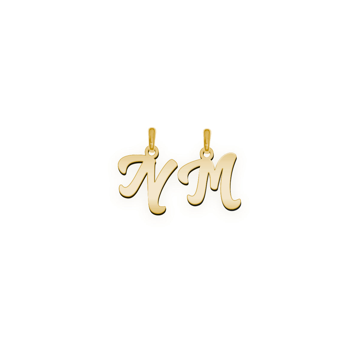 Monogramm Anhänger aus zwei Buchstaben  "N M"