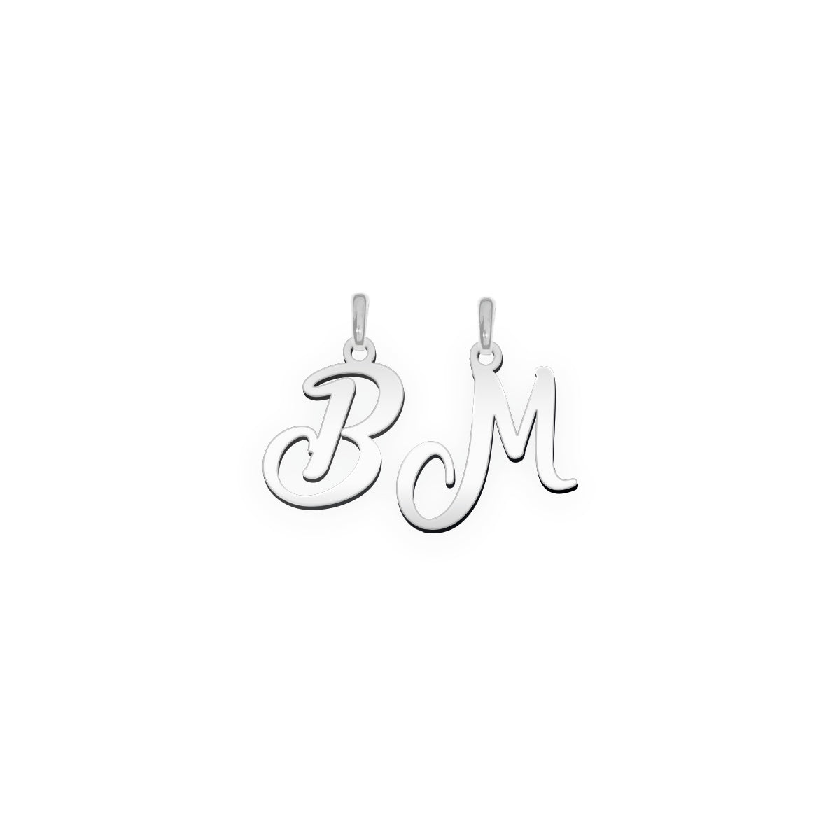 Monogramm Anhänger aus zwei Buchstaben  "B M"