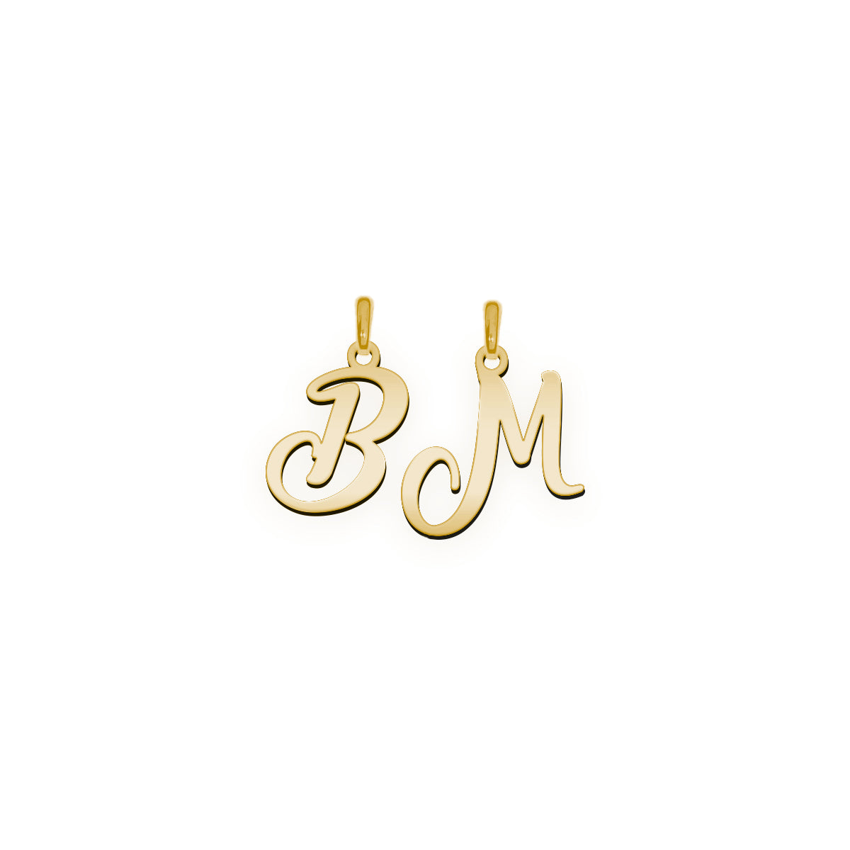 Monogramm Anhänger aus zwei Buchstaben  "B M"