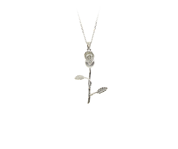 Kette mit Rose Anhänger Silber
