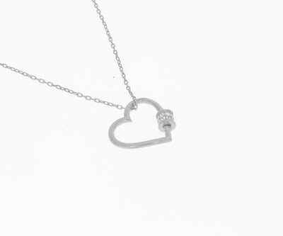 Herzanhänger in Silber mit Zirkonia Steinen