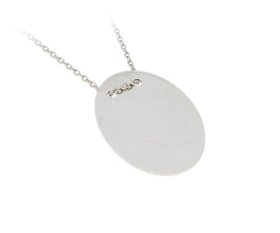 Kette mit Gravurplatten Anhänger mit Gravur "Oval" hochglanzpoliert Silber