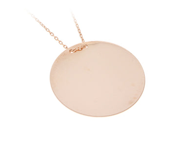 Kette mit Gravurplatten Anhänger mit Gravur "Rund" hochglanzpoliert 3 cm Rose