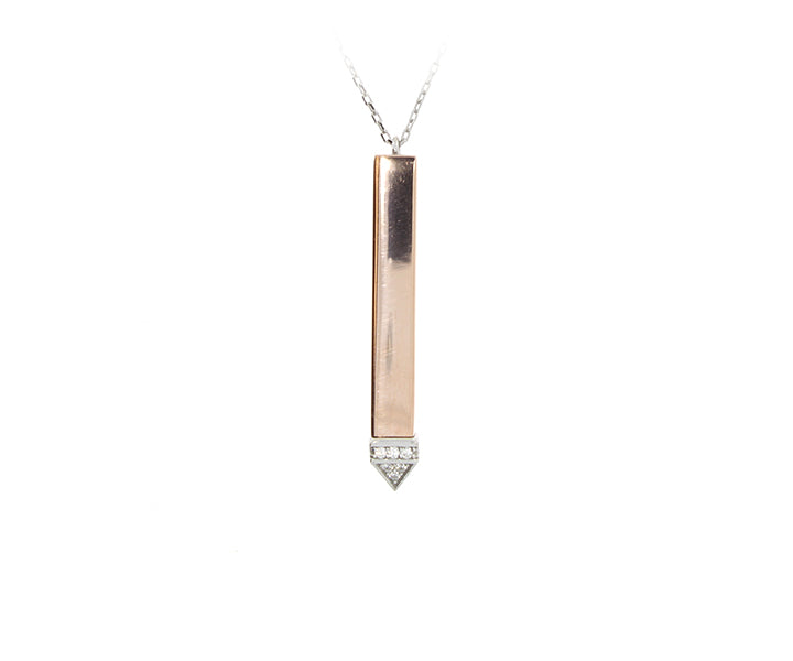 Kette mit versteckter Gravurplatte mit Steinen besetzt Silber/Rose 3,6 cm Hoch