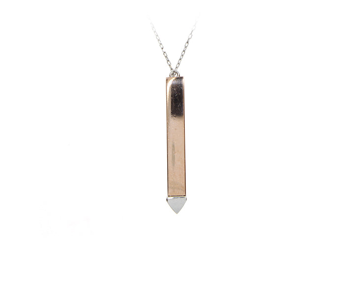 Kette mit versteckter Gravurplatte Silber/Rose 3,5 cm Hoch