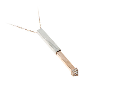 Kette mit versteckter Gravurplatte mit Steinen besetzt Silber/Rose 3,6 cm Hoch