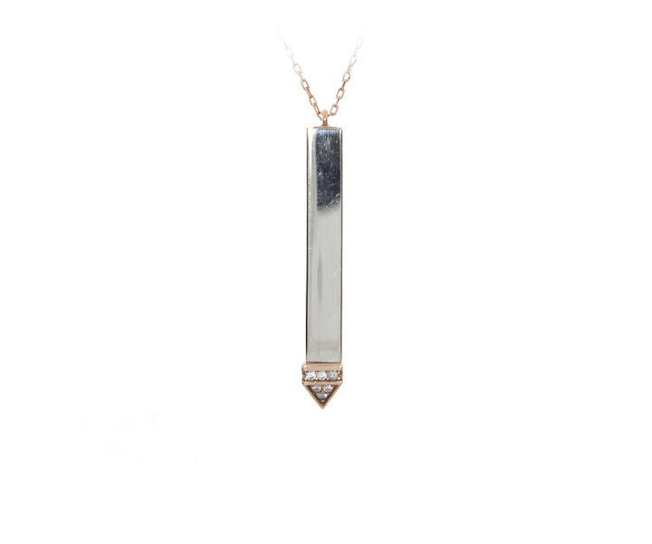 Kette mit versteckter Gravurplatte mit Steinen besetzt Silber/Rose 3,6 cm Hoch