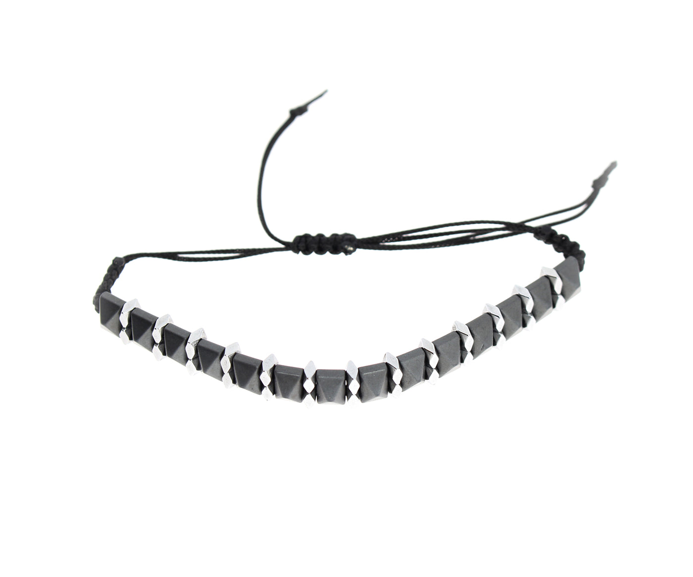 Herrenarmband mit Onyxstein Seilband