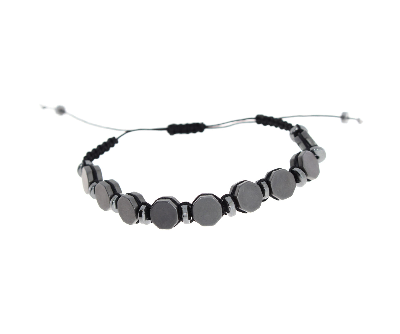 Herrenarmband mit Onyxstein Seilband