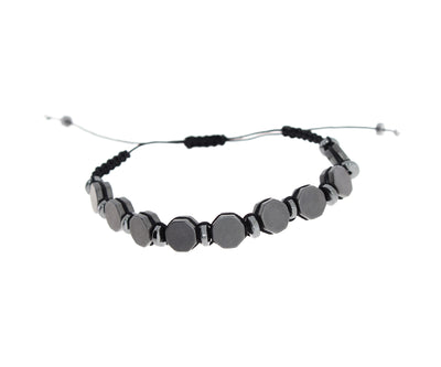 Herrenarmband mit Onyxstein Seilband