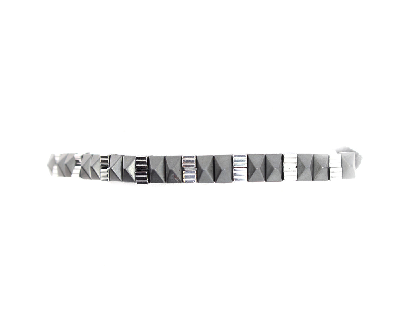 Herrenarmband mit Onyxstein Seilband