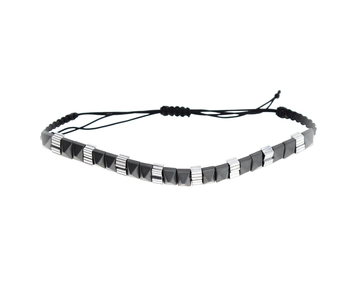 Herrenarmband mit Onyxstein Seilband