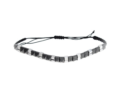Herrenarmband mit Onyxstein Seilband