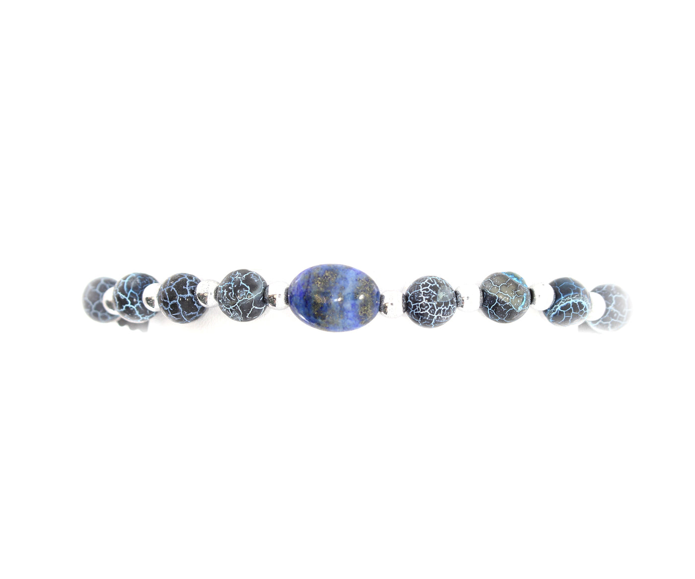 Herrenarmband mit Onyxstein Seilband