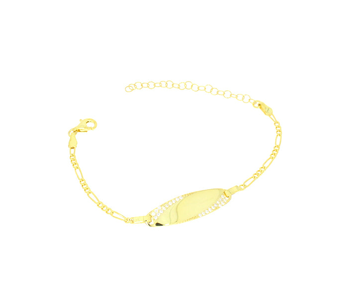 Damenarmband mit Gravur und Steinen Gold