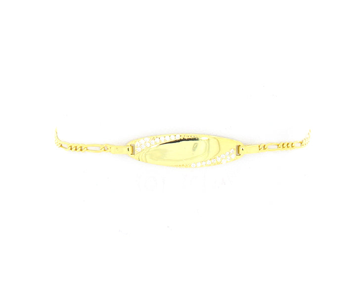 Damenarmband mit Gravur und Steinen Gold