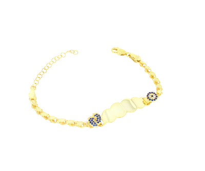 Damenarmband Nazar mit Gravur und Steinen Gold