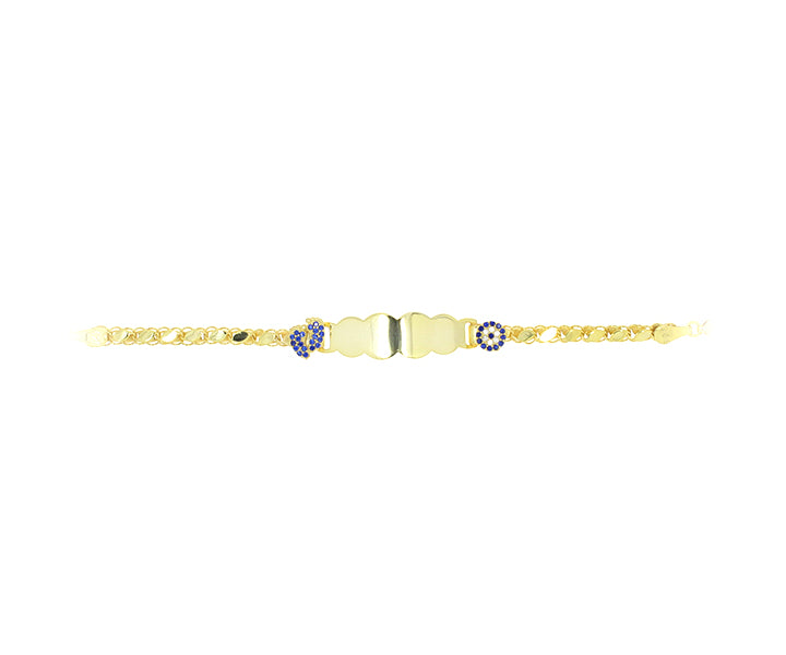 Damenarmband Nazar mit Gravur und Steinen Gold