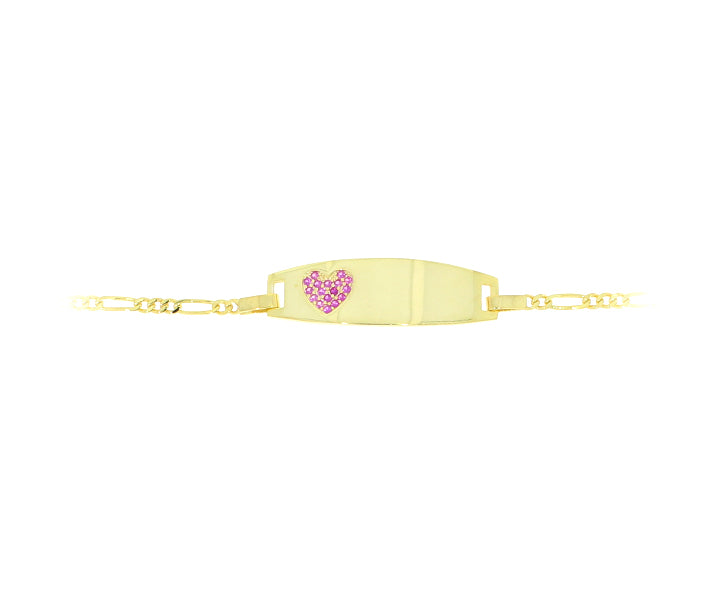 Damenarmband Herz mit Gravur und Steinen Gold