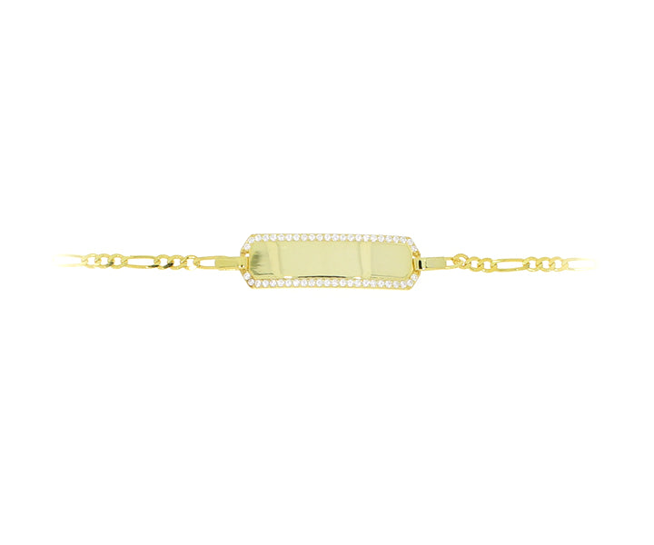 Damenarmband mit Gravur und Steinen Gold