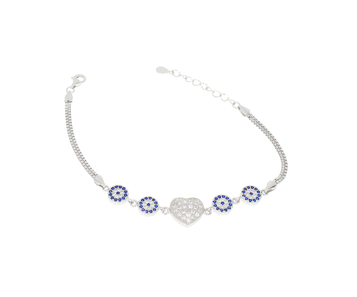 Damenarmband Herz Nazar mit Steinen Silber
