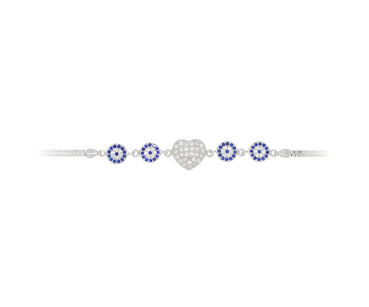 Damenarmband Herz Nazar mit Steinen Silber
