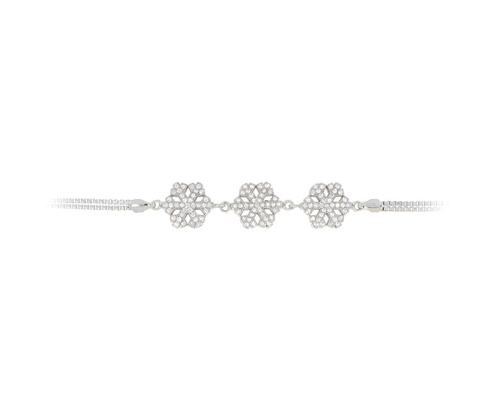 Damenarmband Schneeflocken mit Steinen Silber